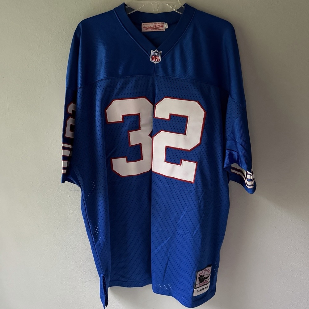 Mitchell & Ness Buffalo Bills O.J. Simpson #32 NFL Blue Jersey Size 52